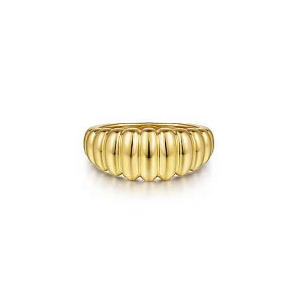 Gabriel Graduating Stations Polished Gold Ring