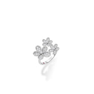 Roberto Coin 18K White Gold Jasmine Double Diamond Ring