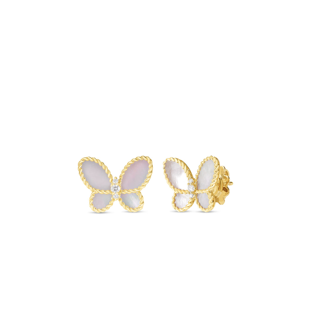 Roberto Coin 18K Yellow Gold D.07Cttw Butterfly Stud Earrings