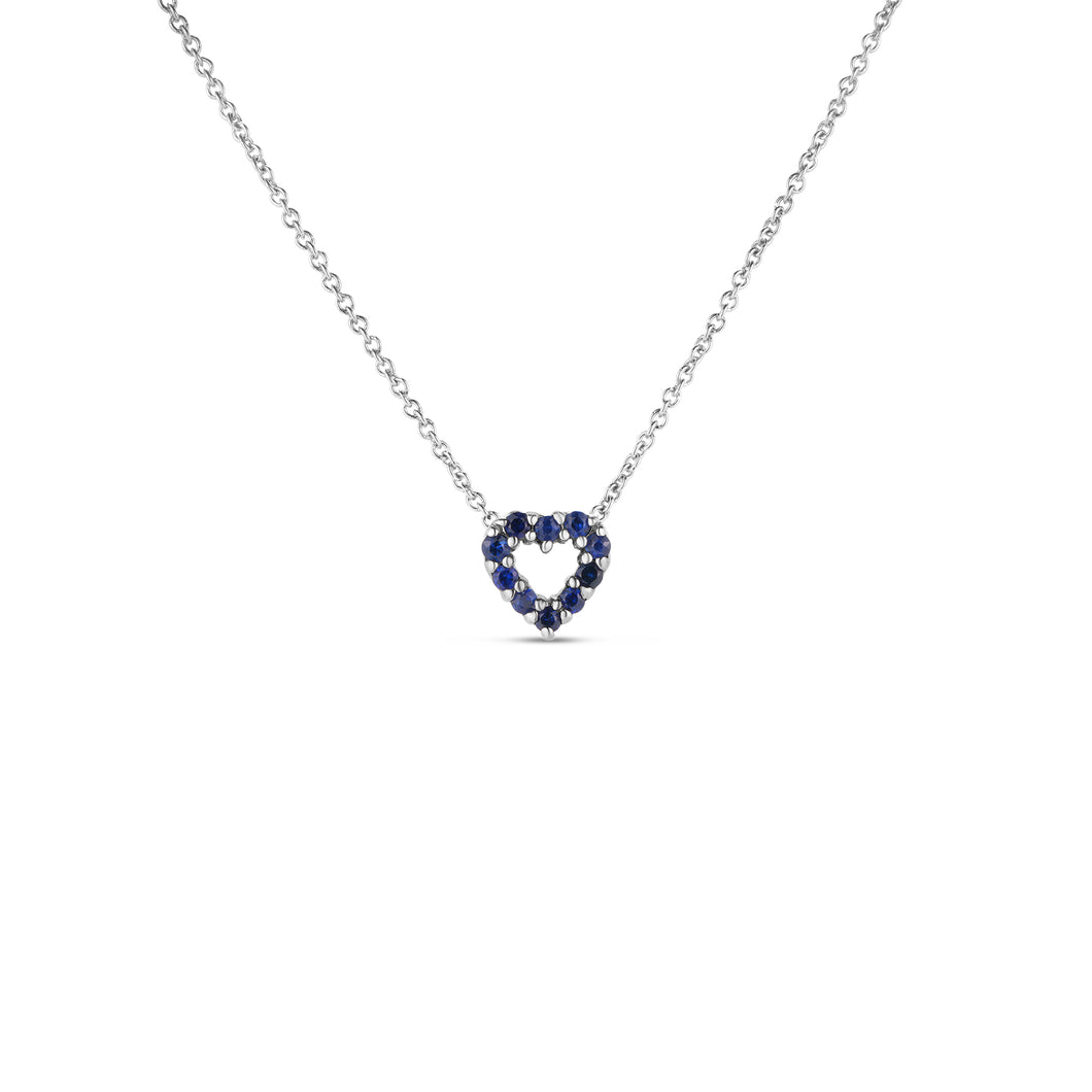 Roberto Coin Diamond & Sapphire Reversible Heart Necklace