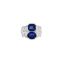 Load image into Gallery viewer, Royal Collection Platinum 4.80 CT Sapphire &amp; 1.01 CT Marquise Diamond Multi-Stone Ring

