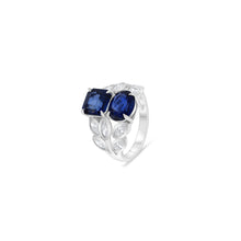 Load image into Gallery viewer, Royal Collection Platinum 4.80 CT Sapphire &amp; 1.01 CT Marquise Diamond Multi-Stone Ring
