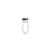 Load image into Gallery viewer, Royal Collection Platinum 3.45 CT Green/Blue Natural Sapphire &amp; Half Moon Diamond Ring

