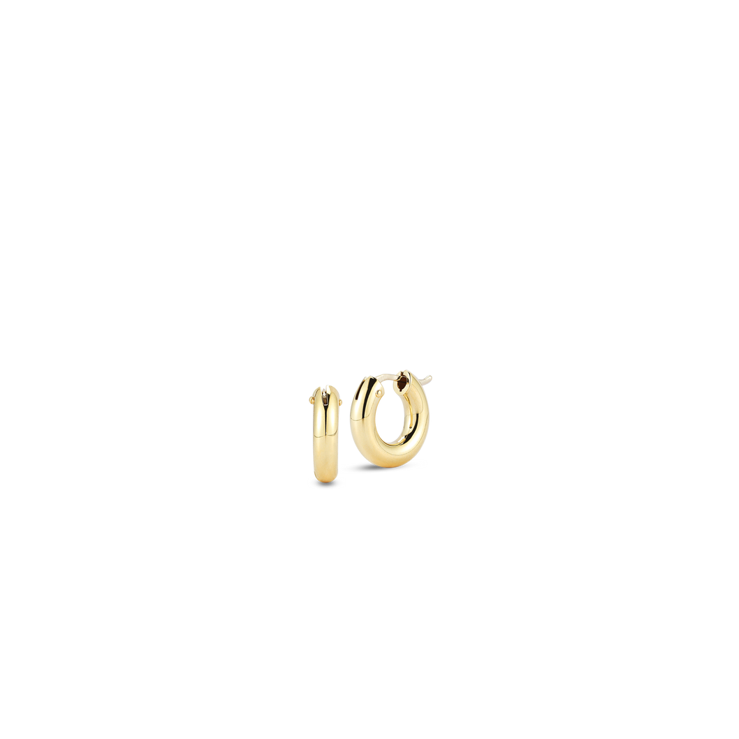 ROBERTO COIN 18K YELLOW GOLD DESIGNER GOLD SMALL ROUND THE PERFECT HOOP® EARRINGS