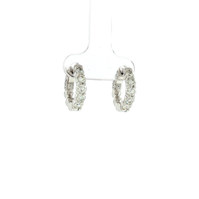 Load image into Gallery viewer, Royal Collection 14K White Gold 1.04 CTW Diamond Huggie Earrings
