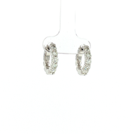 Royal Collection 14K White Gold 1.04 CTW Diamond Huggie Earrings