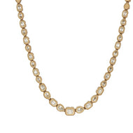Royal Collection 14K Yellow Gold Multi-Shape Diamond Tennis Necklace