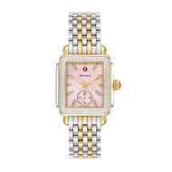 Michele Deco Mid Two-Tone 18K Gold-Plated Diamond Watch