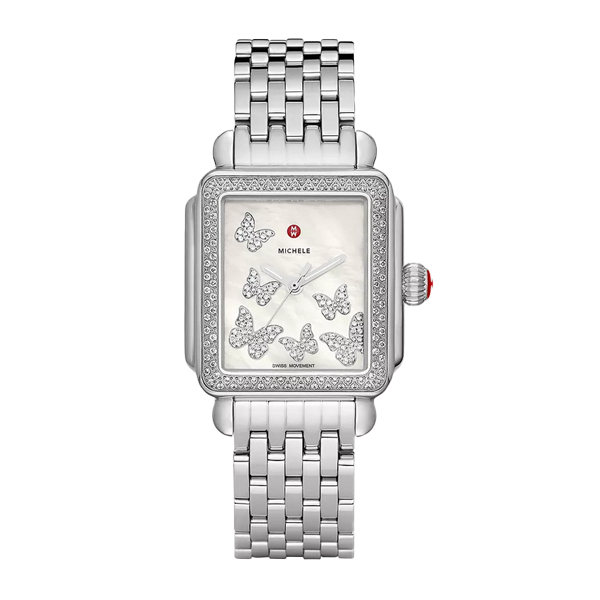 Michele Deco Stainless Steel Diamond Butterfly Limited Edition Watch
