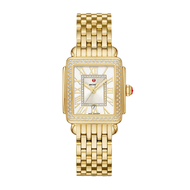 Michele Deco Madison Mid 18K Gold Diamond Watch