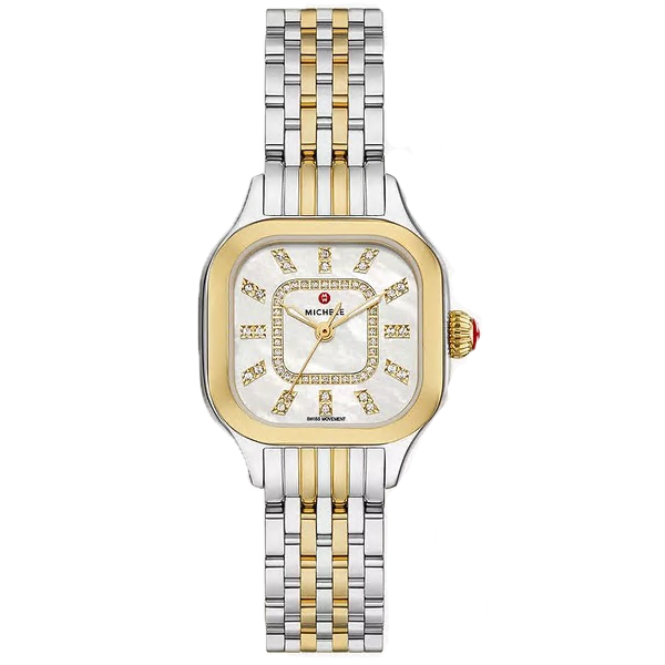 Michele Meggie 18K Gold-Plated Two Tone Diamond Watch