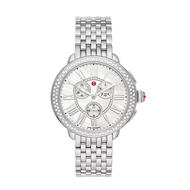 Michele Serein Stainless Steel Diamond Watch
