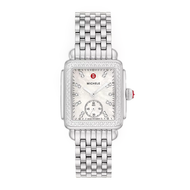 Michele Deco Mid Diamond Stainless Steel Watch