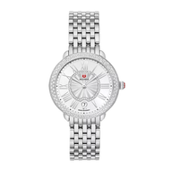 Michele Serein Mid Stainless Steel Diamond Watch
