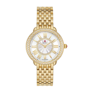 Michele Serein Mid 18k Gold-Plated Diamond Watch