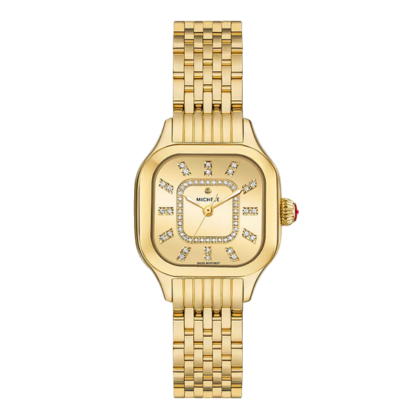 Michele Meggie 18K Gold-Plated Diamond Dial Watch