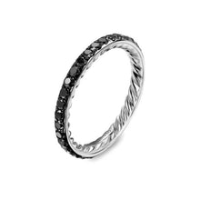 Load image into Gallery viewer, DY Eden Band Ring in Platinum with Black Diamonds, 2.2mm
