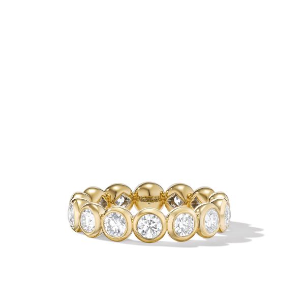 DY Infinity Band Ring in 18K Yellow Gold with Round Diamonds