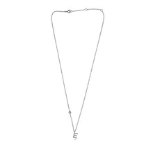 Load image into Gallery viewer, Royal Collection 14K White Gold Diamond Initial E Pendant Necklace
