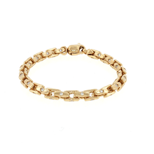Load image into Gallery viewer, Royal Collection 14K Yellow Gold 1.31 CTW Burnished Diamond Box Link Bracelet

