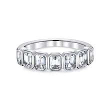 Load image into Gallery viewer, Royal Collection 18K White Gold 2.24 CTW 7-Stone Emerald Cut Diamond Bezel Set Band
