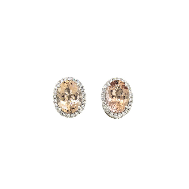 Royal Collection Morganite and Diamond Earrings
