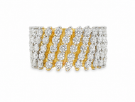 Royal Collection 18K Yellow Gold Multi-Row Stretch Diamond Ring