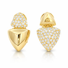 Load image into Gallery viewer, Royal Collection 18K Yellow Gold 0.87CTTS Diamond Earrings
