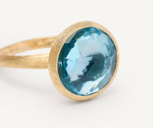 Load image into Gallery viewer, Marco Bicego Jaipur Color  18K Yellow Gold Medium Blue Topaz Ring
