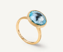 Load image into Gallery viewer, Marco Bicego Jaipur Color  18K Yellow Gold Medium Blue Topaz Ring
