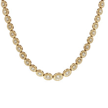 Load image into Gallery viewer, Royal Collection 14K Yellow Gold Oval Diamond Bezel Tennis Necklace
