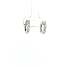 Load image into Gallery viewer, Royal Collection 14K White Gold Diamond Huggie Earrings

