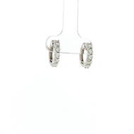 Royal Collection 14K White Gold Diamond Huggie Earrings
