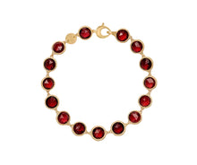 Load image into Gallery viewer, Marco Bicego 18K Yellow Gold Red Garnet Jaipur Bezel Bracelet
