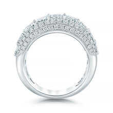 Load image into Gallery viewer, Royal Collection 18K White Gold 4.31 CTW Emerald Cut &amp; Outer Pave Halfway Band
