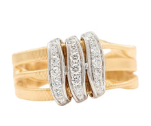 Load image into Gallery viewer, Marco Bicego 18K Two-Tone Gold Diamond Marrakech 3-Row Twisted Ring
