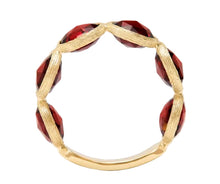 Load image into Gallery viewer, Marco Bicego 18K Yellow Gold Jaipur Color 6-Stone Red Garnet Ring
