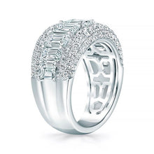 Load image into Gallery viewer, Royal Collection 18K White Gold 4.31 CTW Emerald Cut &amp; Outer Pave Halfway Band
