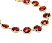 Load image into Gallery viewer, Marco Bicego 18K Yellow Gold Red Garnet Jaipur Bezel Bracelet
