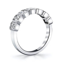 Load image into Gallery viewer, Royal Collection 18K Rose Gold 1.36 CTW 7-Stone Emerald Cut Diamond Bezel Set Band
