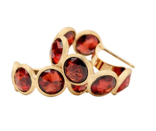 Load image into Gallery viewer, Marco Bicego 18K Yellow Gold Red Garnet Jaipur Bezel Earrings
