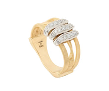 Load image into Gallery viewer, Marco Bicego 18K Two-Tone Gold Diamond Marrakech 3-Row Twisted Ring
