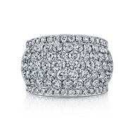 Royal Collection Platinum 3.49 CTW Micro Pave Wide Diamond Cigar Band