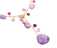 Load image into Gallery viewer, Marco Bicego 18K Yellow Gold Paradise Amethyst &amp; Pink Tourmaline Lariat Necklace
