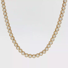 Load and play video in Gallery viewer, Royal Collection 18K Yellow Gold Honeycomb Diamond Necklace
