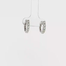 Load and play video in Gallery viewer, Royal Collection 14K White Gold Diamond Huggie Earrings
