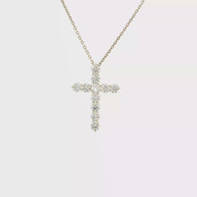 Load and play video in Gallery viewer, Royal Collection Round Brilliant Diamond Cross Pendant in Yellow Gold
