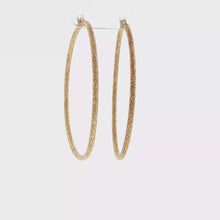 Load and play video in Gallery viewer, Royal Estate Textured Yellow Gold Hoop Earrings
