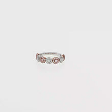 Load and play video in Gallery viewer, Royal Collection Alternating Pink and White Diamond Cluster Ring — White Gold
