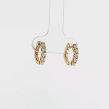 Load and play video in Gallery viewer, Royal Collection 14K Yellow Gold 0.49 CTW Small Diamond Huggie Earrings
